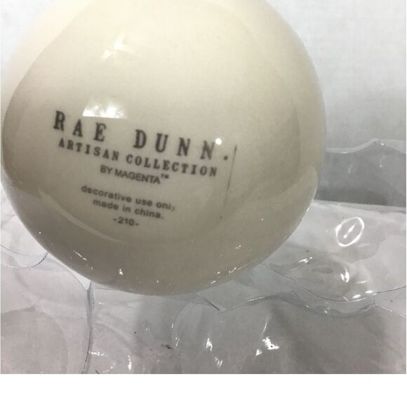 Rae Dunn White Round Tree Ornaments Joy Peace Love Cheer - Picture 8 of 8